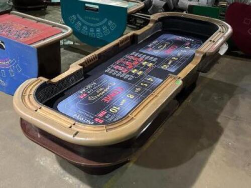 FULL SIZE CRAPS TABLE WITH THREE PART BASE