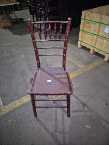 (5) - MAHOGANY CHIAVARI WOOD CHAIRS