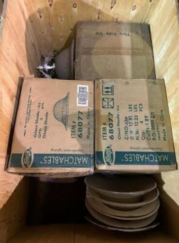 BIN OF FLUSHMOUNT LIGHTS
