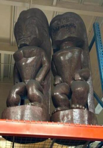 (2) TIKI STATUES