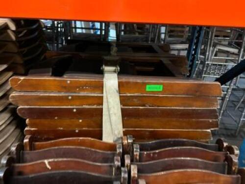 (34) WOODEN PADDED FOLDING CHAIRS