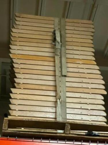 (46) WOODEN PADDED FOLDING CHAIRS