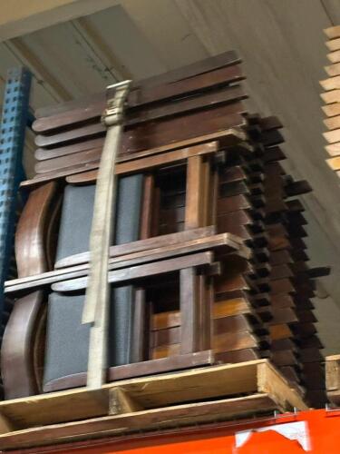 (42) WOODEN PADDED FOLDING CHAIRS