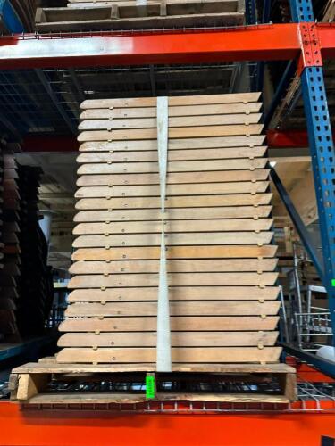 (42) WOODEN PADDED FOLDING CHAIRS