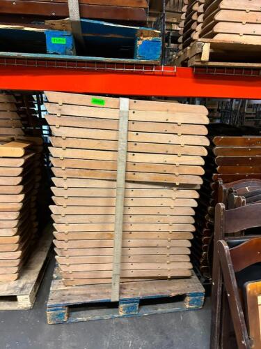 (42) WOODEN PADDED FOLDING CHAIRS
