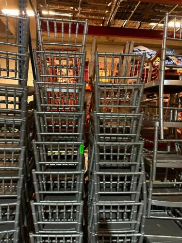 (15) METAL CHIAVARI CHAIRS (SILVER)