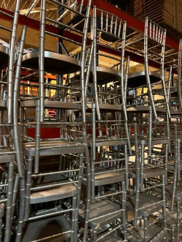 (23) WOODEN CHIAVARI CHAIRS (SILVER)