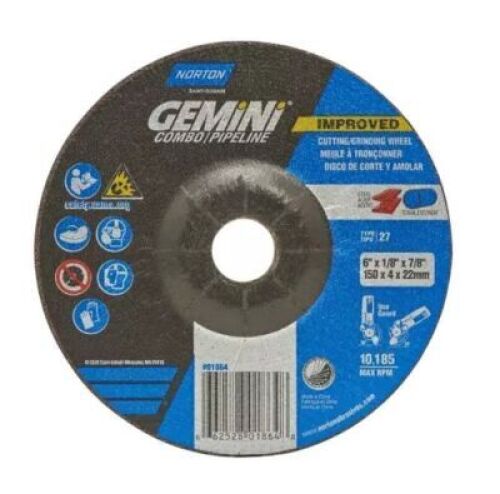 DESCRIPTION:&nbsp;(3) BOXES OF (25) CUT OFF WHEELBRAND/MODEL:&nbsp;NORTON GEMINI #37273SIZE:&nbsp;4" X .035" X 3/8"RETAIL$:&nbsp;$10.82 PER WHEELQTY:&nbsp;3