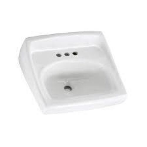 DESCRIPTION:&nbsp;(1) WALL SINKBRAND/MODEL:&nbsp;SMERICAN STANDARD #0355012.020INFORMATION:&nbsp;WHITE, PORCELAINSIZE:&nbsp;20 X 18RETAIL$:&nbsp;$55.00 EAQTY:&nbsp;1