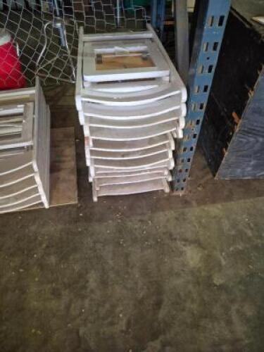 11 - White Wood Folding Chairs with white pad #430