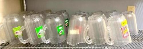 (12) 64 OZ PLASTIC PITCHERS