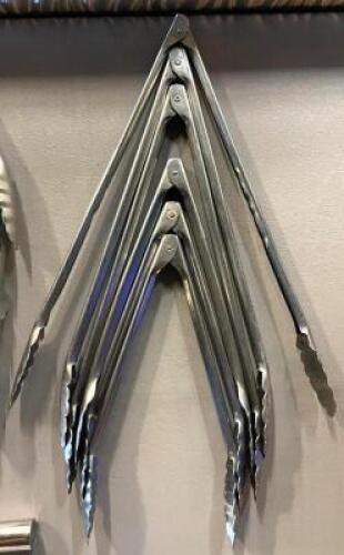 (6) STAINLESS TONGS