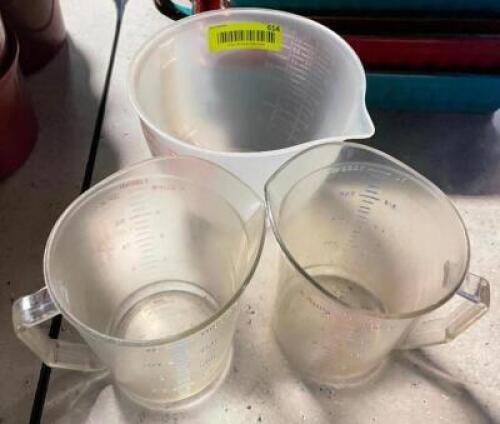 (3) ASSORTED PLASTIC MEASURING CUPS