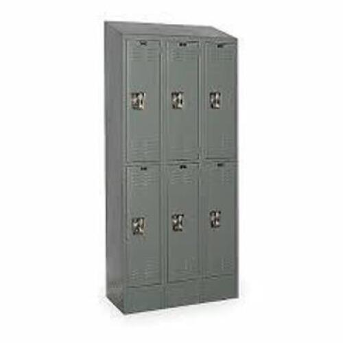 DESCRIPTION: (1) SET OF WARDROBE LOCKERSBRAND/MODEL: HALLOWELLINFORMATION: DARK GRAY, PADLOCKABLESIZE: 2 TIER, 3 WIDE, 36" X 18" X 84"RETAIL$: $625.99 EAQTY: 1