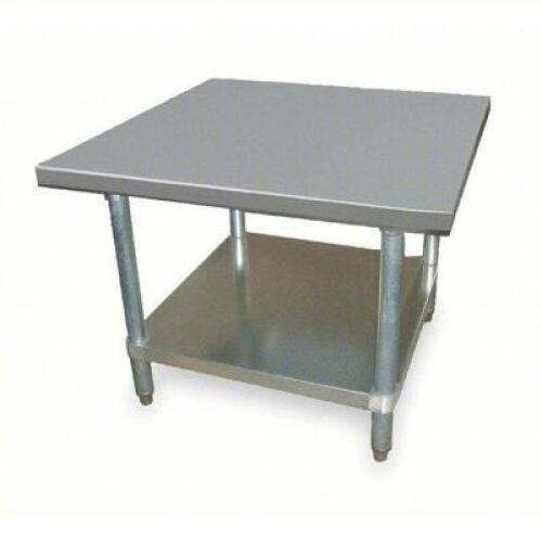 DESCRIPTION: (1) WORK TABLE, FIXED HEIGHTBRAND/MODEL: DURHAM #2KRE4INFORMATION: STAINLESS STEEL. 600 LB CAPACITYSIZE: 30" X 30" X 24"RETAIL$: $339.48 EAQTY: 1
