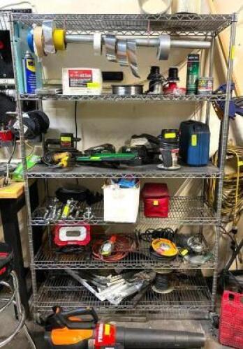 48" X 18" SIX TIER WIRE SHELF - ON CASTERS.