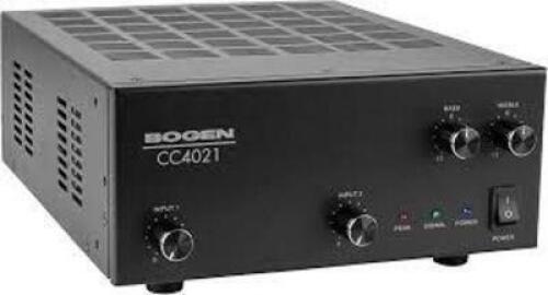 DESCRIPTION: (1) CC SERIES AMPLIFIER BRAND/MODEL: BOGEN #CC4021 SIZE: 40 WATTS OUTPUT RETAIL$: $200.00 EA QTY: 1