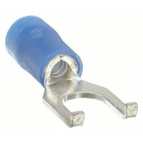 DESCRIPTION: (3) BOXES OF (10) PACKS OF (100) FORK TERMINAL BRAND/MODEL: POWER FIRST #4FRJ4 INFORMATION: #10 STUD SIZE, VINYL, BLUE RETAIL$: $28.60 PE