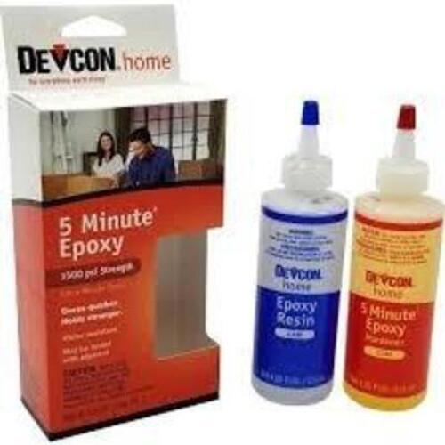 DESCRIPTION: (4) EPOXY BRAND/MODEL: DEVCON 5 MIN EPOXY #20921375 SIZE: 8.5 FL OZ RETAIL$: $26.08 EA QTY: 4
