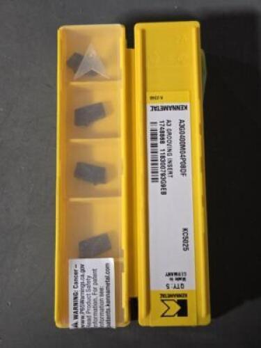 DESCRIPTION: (20) CARBIDE GROOVING INSERTS BRAND/MODEL: KENNAMETAL A3G0400M04P08DF KC5025 RETAIL$: $421.00 QTY: 20