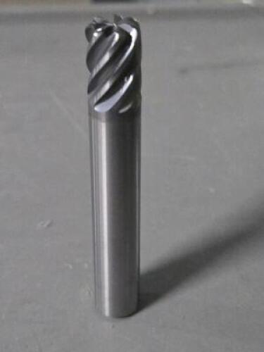 DESCRIPTION: (4) SOLID CARBIDE CORNER RADIUS END MILL BRAND/MODEL: MA FORD 119160 SIZE: 3/8" DIA 1/2" LOC 0.060CR RETAIL$: $265.21 QTY: 4