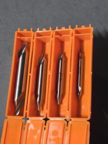 DESCRIPTION: (1) 4* PC HSS COMBO DRILL COUNTERSINK SET BRAND/MODEL: HERTEL 62845474 INFORMATION: *5 PC SET MISSING 1 PC SIZE: #2-#5 RETAIL$: $137.57 Q