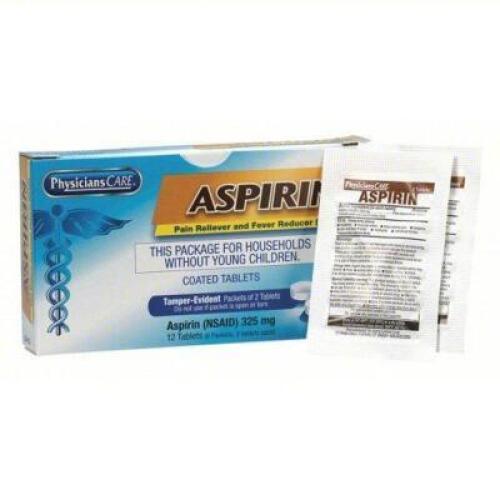 DESCRIPTION: (10) PAIN RELIEF ASPIRIN BRAND/MODEL: PHYSICIANSCARE #31AR02 SIZE: EACH PACK CONTAINS 6 DOES RETAIL$: $3.42 EA QTY: 10