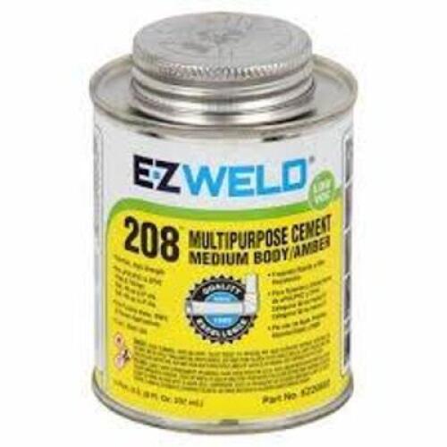 DESCRIPTION: (5) SOLVENT CEMENT BRAND/MODEL: EZ WELD 208 #5E532 SIZE: 8 OZ RETAIL$: $4.74 EA QTY: 5