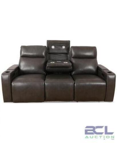 GREYMEL LEATHER POWER RECLINING SOFA WITH CHARGER