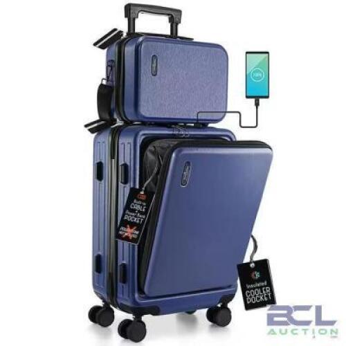 2PC HARD LUGGAGE SET NAVY
