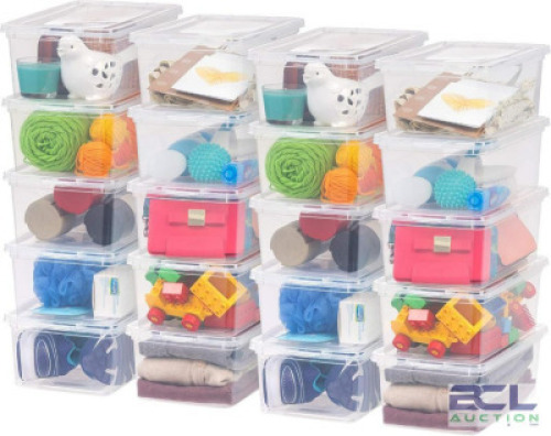20CT PACK OF 5 QT. STACK AND PULL STORAGE BOXES