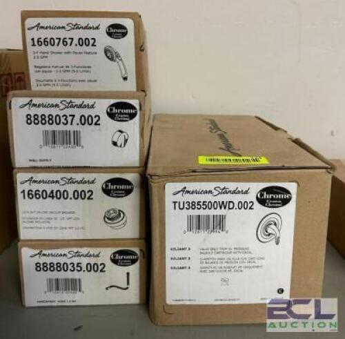 HAND SHOWER HEAD, WALL SUPPLY, VACUUM BREAKER, HOSE, AND VALVE TRIM