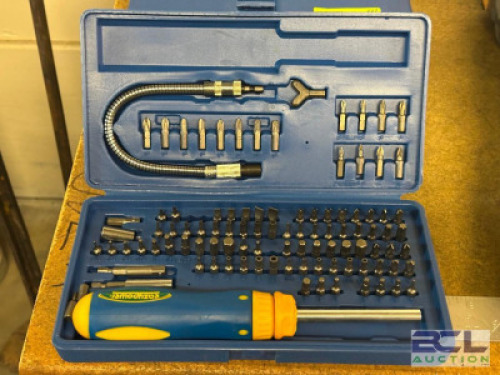 RATCHETING SCREWDRIVER AND FLEX BIT SET