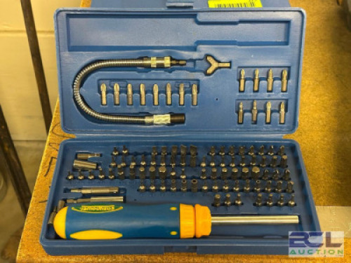 RATCHETING SCREWDRIVER AND FLEX BIT SET