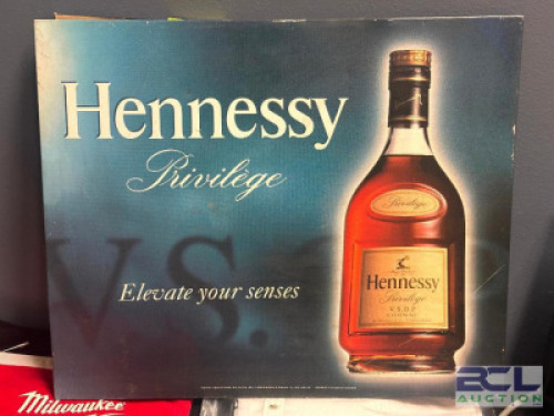 VINTAGE HENNESSY PRIVILEGE "ELEVATE YOUR SENSES" BAR SIGN