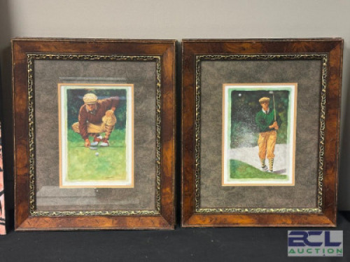 (2)- FRAMED "THE ART OF GOLF" PRINTS