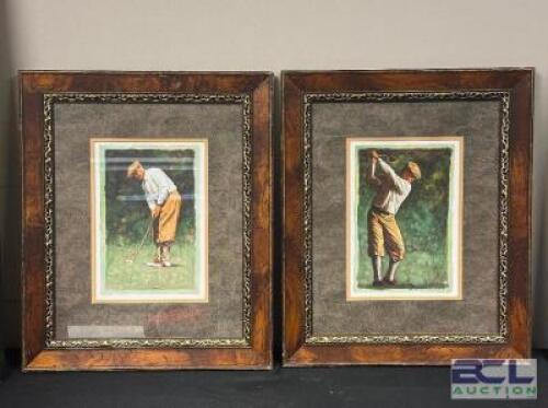 (2)- FRAMED "THE ART OF GOLF" PRINTS