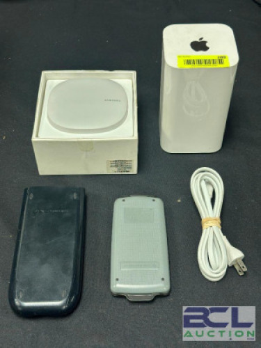 (4) - PC. ROUTER, WIFI EXTENDER, ACCOUNTING CALCULATOR, AND AP STANDARD GRAPHING CALCULATOR LOT