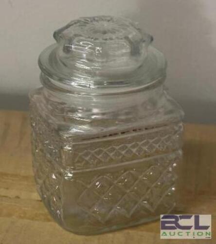 12 CT. BOX OF GLASS CANDY JARS