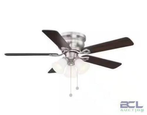 CLARKSTON II 44 IN. LED INDOOR BRUSHED NICKEL CEILING FAN WITH LIGHT KIT