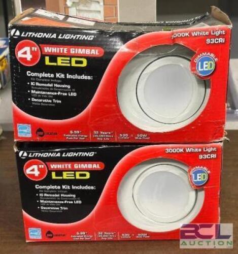 (2) - WHITE GIMBAL LED LIGHTS