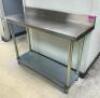 48" STAINLESS TABLE WITH UNDERSHELF