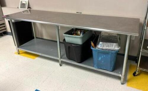 96" STAINLESS TABLE WITH UNDERSHELF
