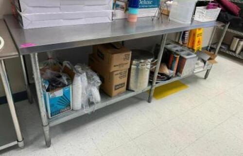 96" STAINLESS TABLE WITH UNDERSHELF