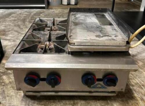4-BURNER GAS RANGE WITH ADDITIONAL GRIDDLE PLATE