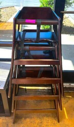 (3) WOODEN HIGH CHAIRS