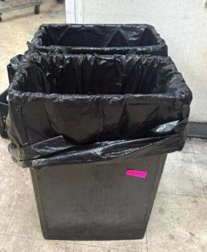 (2) SLIM JIM TRASH BINS