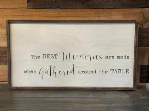 GATHER AROUND THE TABLE SIGN