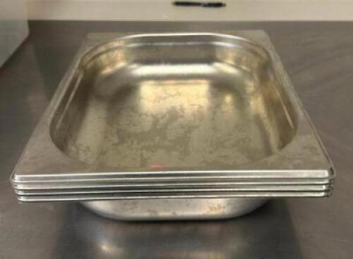(4) 1/2 SIZE STAINLESS PANS