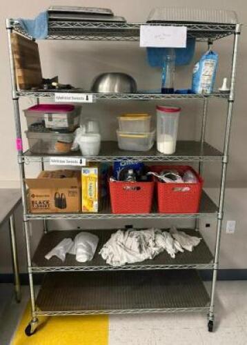 6-TIER WIRE SHELVING UNIT ON CASTERS